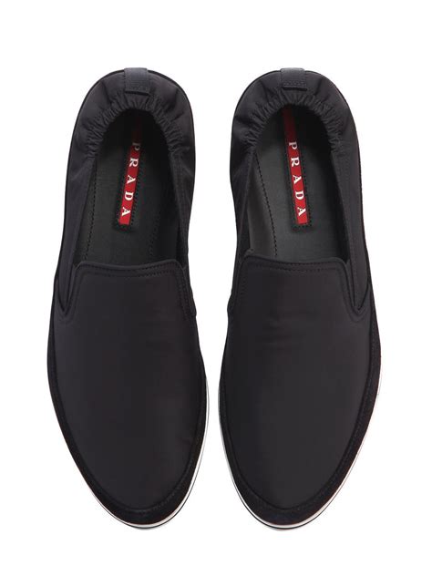 prada black men's shoes|Prada men's slip on shoes.